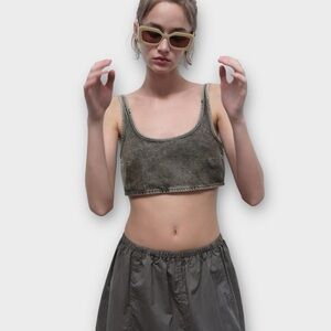 Zara Denim Crop Tank Top NWOT